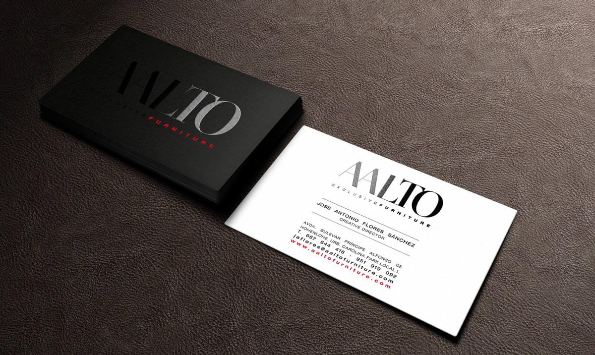 Tarjetas de visita con uvi brillo para Aalto exclusive design