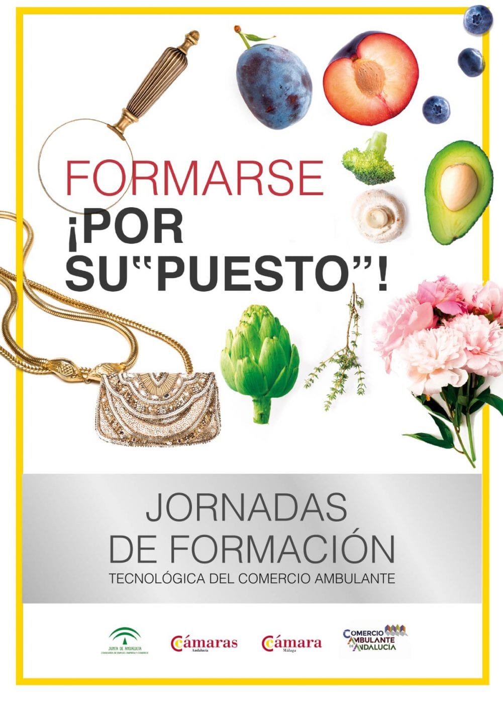 Cámara de Comercio de Málaga. Campaña creativa para cursos de formación para tenderos de los mercadillos de Málaga