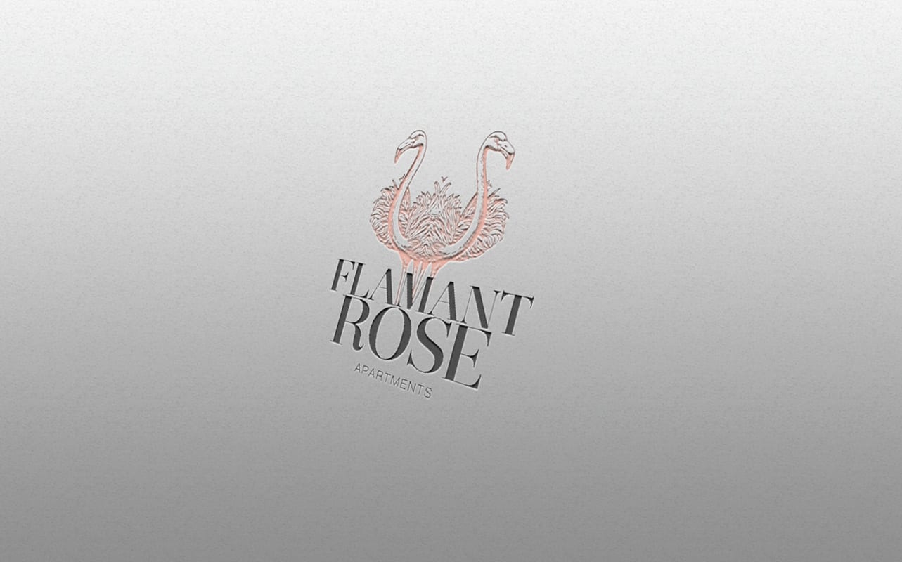 Flamant rose, diseño de logo elegante