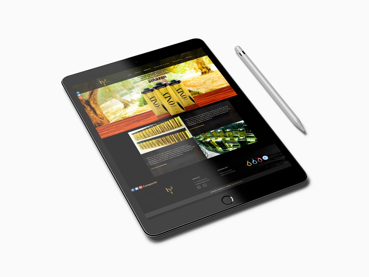 Diseño para tablet para empresa de aceites