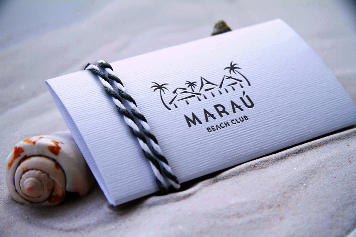 Marau, Almería, Beach club, Diseño de logotipo aplicado a tarjeta de visita