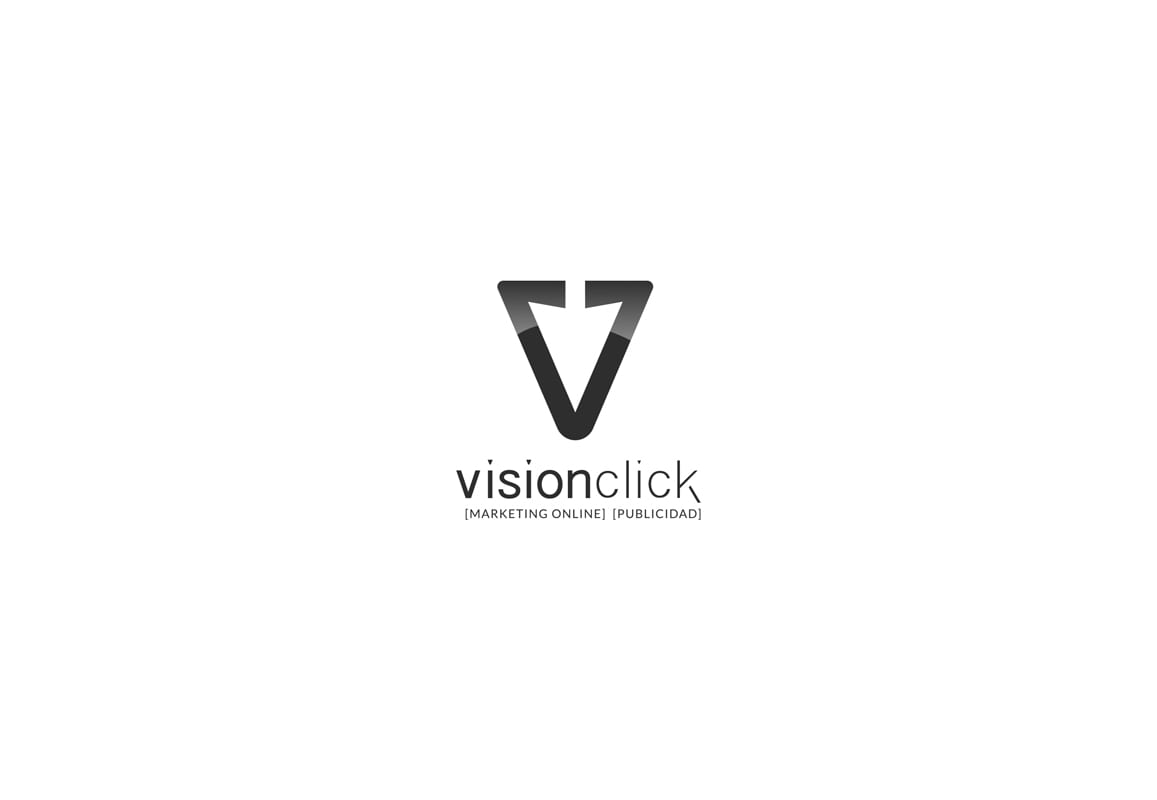 vision click, diseño sobre fondo blanco