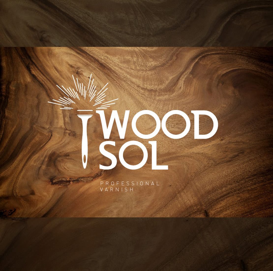 diseño de logo bonito sobre madera