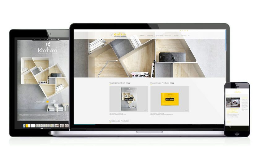 diseño de web minimalista y limpia para empresa de muebles